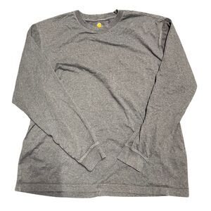 Carhartt Long‑Sleeve T‑Shirt – Men’s Large – Orange with Carhartt Text Graphic